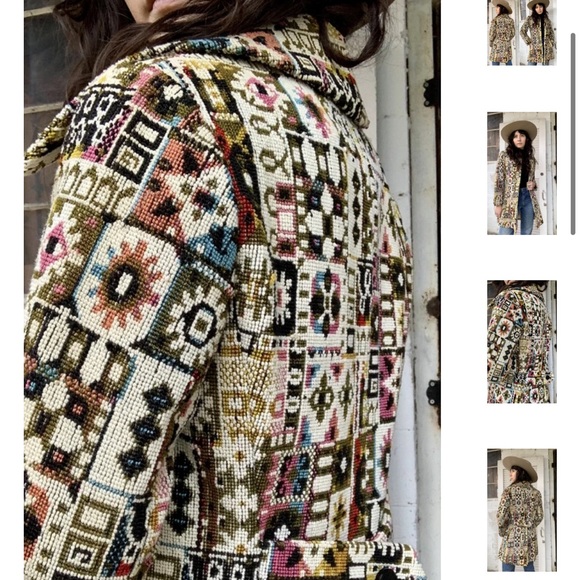1960s Needlepoint Tapestry Coat S/M from the personal wardrobe of Nikki Lane - Picture 2 of 6